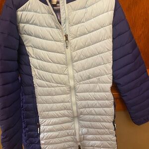 Columbia Blue and White Quilted Jacket